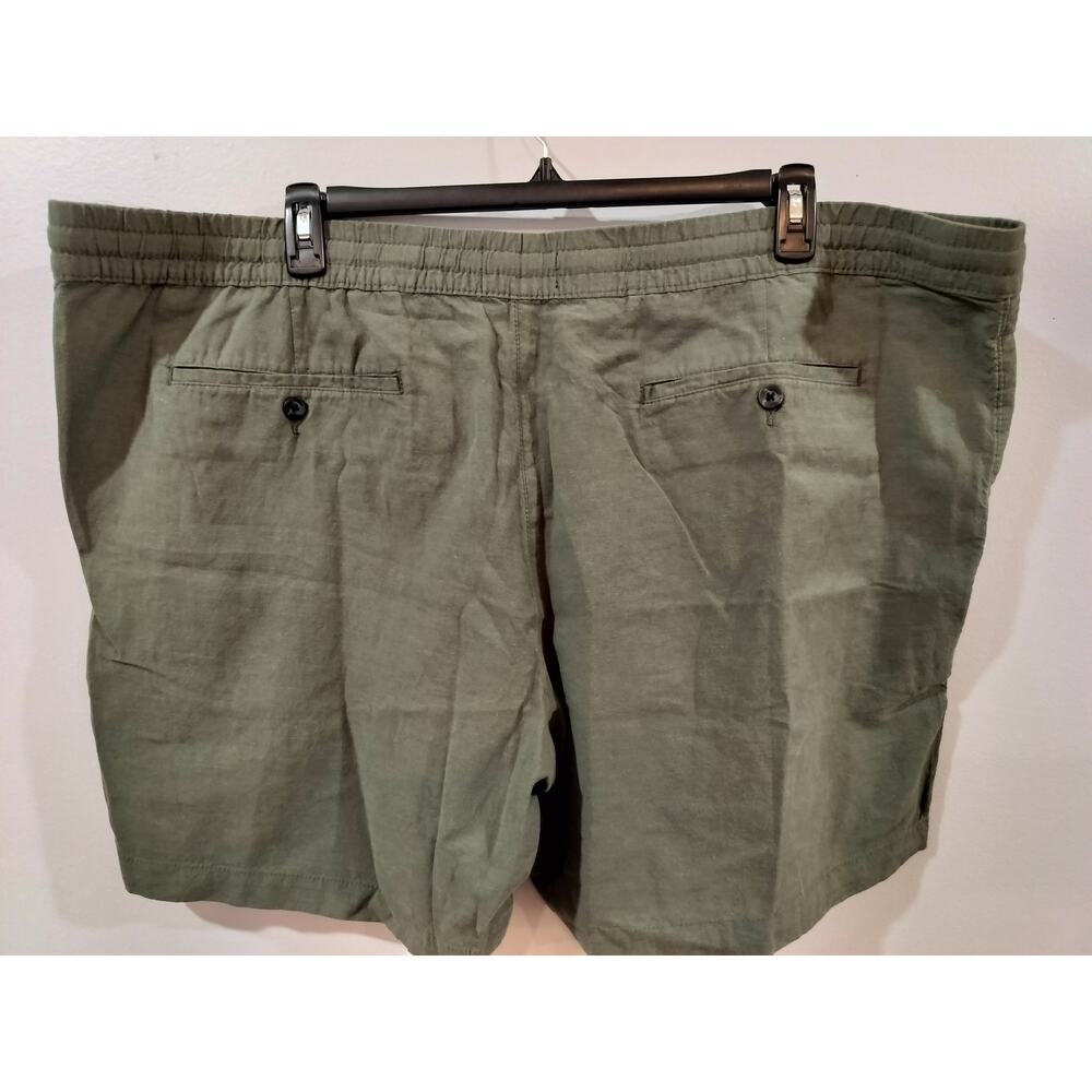 No Boundaries Mens Cotton Linen Shorts 3XL Green Elastic Waist Drawstring Casual - Picture 4 of 9